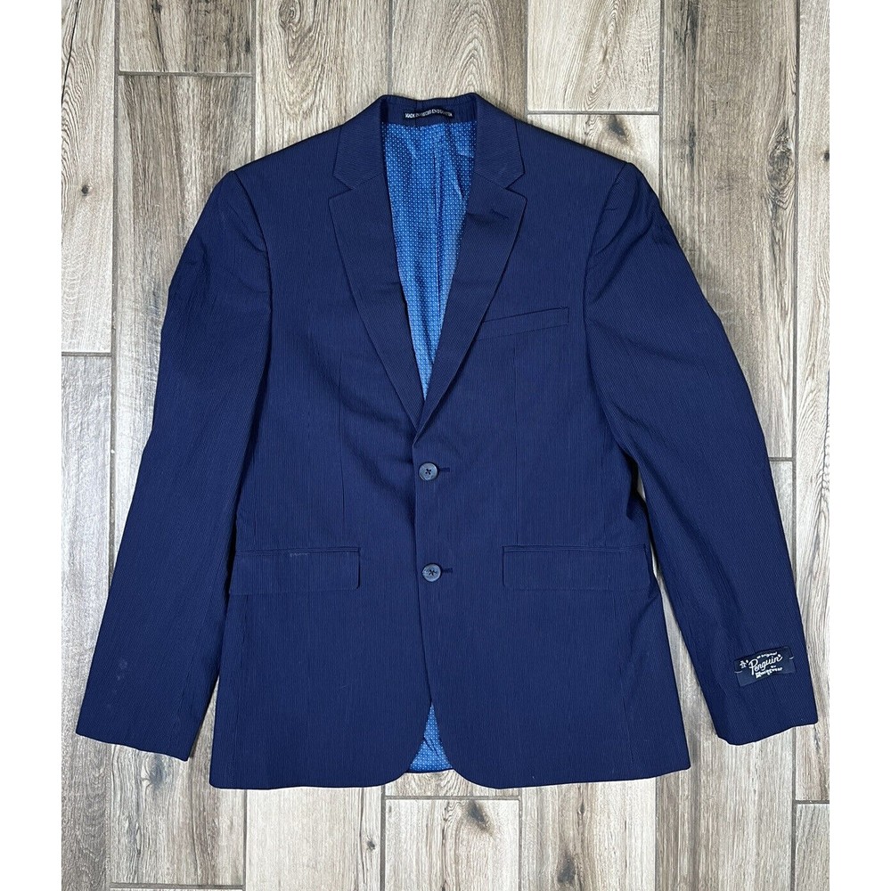 ORIGINAL PENGUIN Slim Fit Two Button Mens Blazer Navy Black Pin Stripes NWT 38R